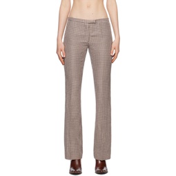 Brown Check Trousers 231129F087015