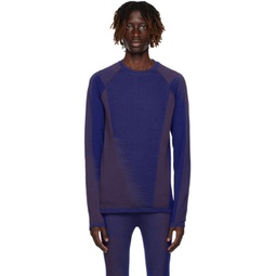 Blue & Purple Seamless Long Sleeve T-Shirt 231138M213036