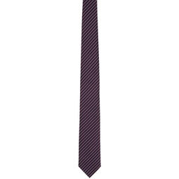 Burgundy Striped Tie 231142M158054