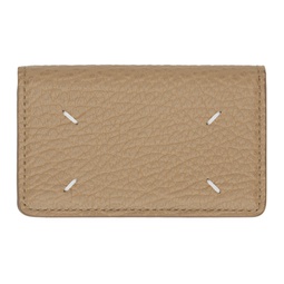 Taupe Four Stitches Card Holder 231168F037038