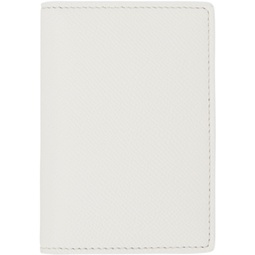 White Four Stitches Card Holder 231168M163000