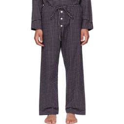 Navy Grid Pyjama Pants 231169M191008