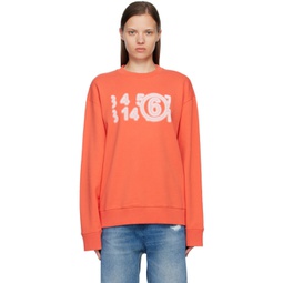Orange Printed Sweatshirt 231188F098022