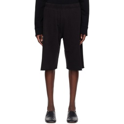 Black Elasticized Shorts 231188M193008