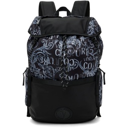 Black V-Emblem Backpack 231202M166012
