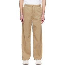 Beige Straight Trousers 231221M191005