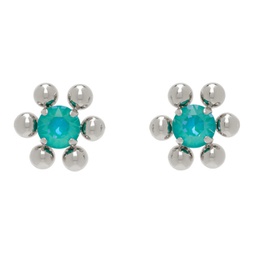SSENSE Exclusive Silver & Blue Sadie Earrings 231235F022033