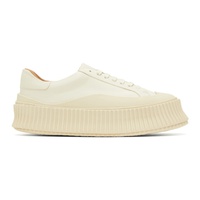 White Leather Platform Sneakers 231249F128015