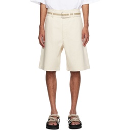 Off-White Belted Denim Shorts 231249M193033
