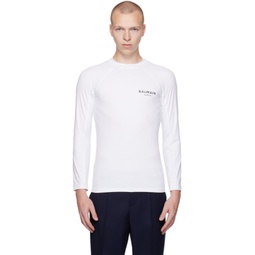 White Raglan Long Sleeve T-Shirt 231251M213052
