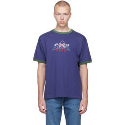 Navy Shark Attack T-Shirt 231266M213017