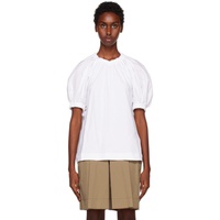 White Puff Sleeve T-Shirt 231283F110001