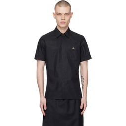 Black Embroidered Shirt 231314M192002