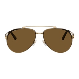 Gold Santos De Cartier Aviator Sunglasses 231346F005010