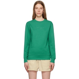 Green Embroidered Sweatshirt 231357F098005
