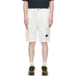 White Garment-Dyed Shorts 231357M193021