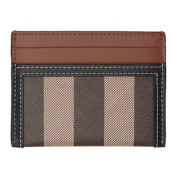 Brown Check & Two-Tone Card Holder 231376F037008