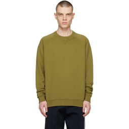 Green Embroidered Sweatshirt 231376M204001