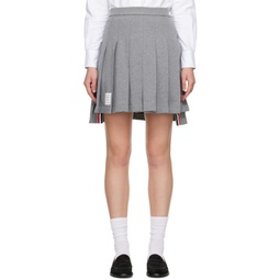 Gray Pleated Miniskirt 231381F090001