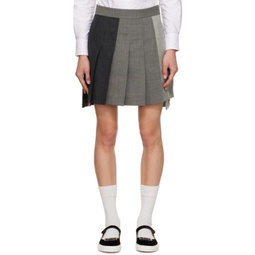 Grey Pleated Miniskirt 231381F090003