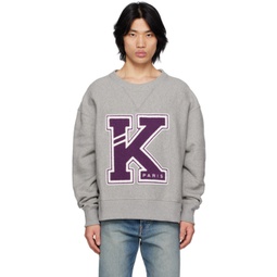 Gray Kenzo Paris Varsity Sweatshirt 231387M204008