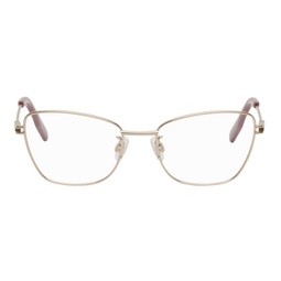 Gold Cat-Eye Glasses 231461F004001