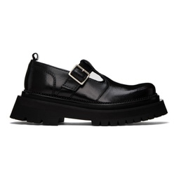 Black Round Toe Loafers 231482F121001