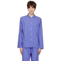 Blue Striped Pyjama Shirt 231482M218034