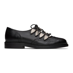 Black Lace-Up Loafers 231492F121013