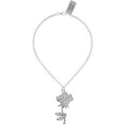 Silver Rose Small Chain Necklace 231529F023012