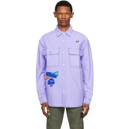 Purple Embroidered Shirt 231547M192025