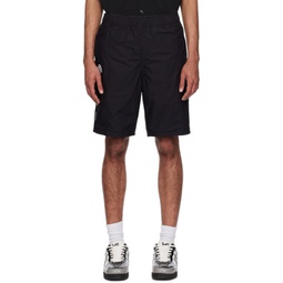 Black Camouflage Reversible Shorts 231547M193025