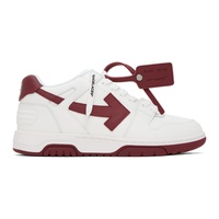 White & Burgundy Out Of Office Sneakers 231607M237057