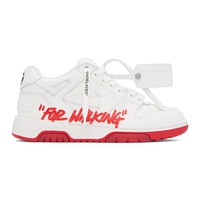 White & Red Out Of Office For Walking Sneakers 231607M237062