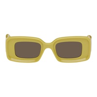 Yellow Rectangular Sunglasses 231677F005053