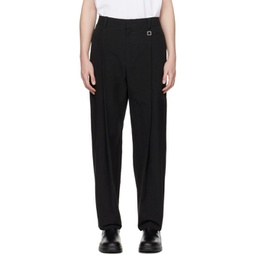 Black Pleated Trousers 231704M191012