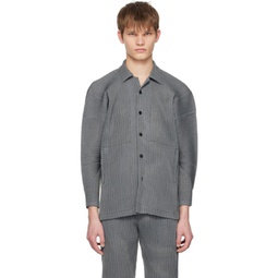 Gray Leno Stripe Shirt 231729M192013