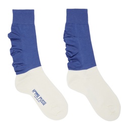 Off-White & Blue Flower Socks 231729M220006