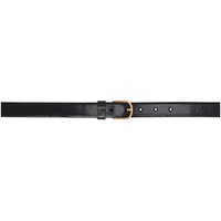 Black Slim Leather Belt 231771F001002