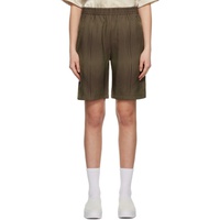 Brown Striped Shorts 231821F088003