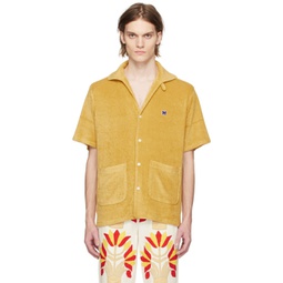 Yellow Open Spread Collar Shirt 231821M192031