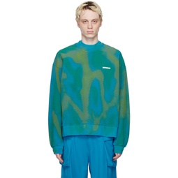 Blue & Green Dyed Sweatshirt 231945M204000