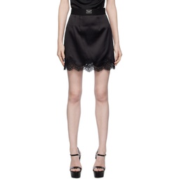 Black Scalloped Miniskirt 232003F090003
