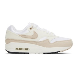 White & Beige Air Max 1 Sneakers 232011F128136