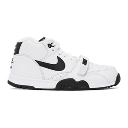White & Black Air Trainer 1 Sneakers 232011M237109