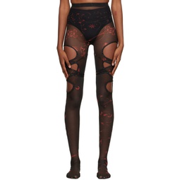Black Deconstructed Tights 232016F076000