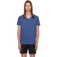 Blue V-Neck T-Shirt 232076M213023
