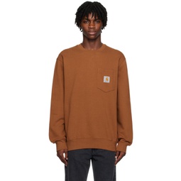 Orange Pocket Sweatshirt 232111M204021