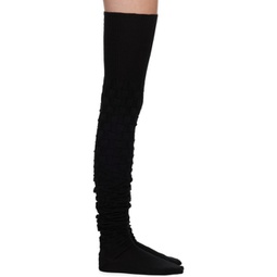 SSENSE Exclusive Black Check Over-The-Knee Socks 232112F076003