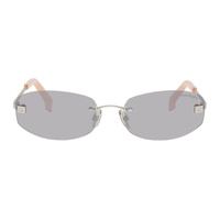 Silver Rimless Sunglasses 232129F005001